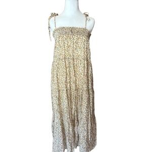 Blu Pepper Dress Women Maxi  Size Medium Wildflower Floral Smocked Bohemian